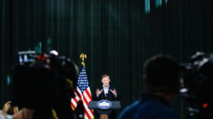 White House national security adviser Jake Sullivan speaks at a news conference ahead of a meeting with President Joe Biden, Japanese Prime Minister Fumio Kishida, and South Korean President Yoon Suk Yeol, Friday, Aug. 18, 2023, at Camp David, th