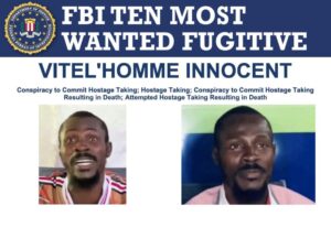 This image shows part of the FBI Ten Most Wanted Fugitive poster for Vitel'Homme Innocent.