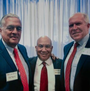 George E. Hocker, Jr. with former CIA Directors George Tenet (left) and John Brennan (right) in 2020.
